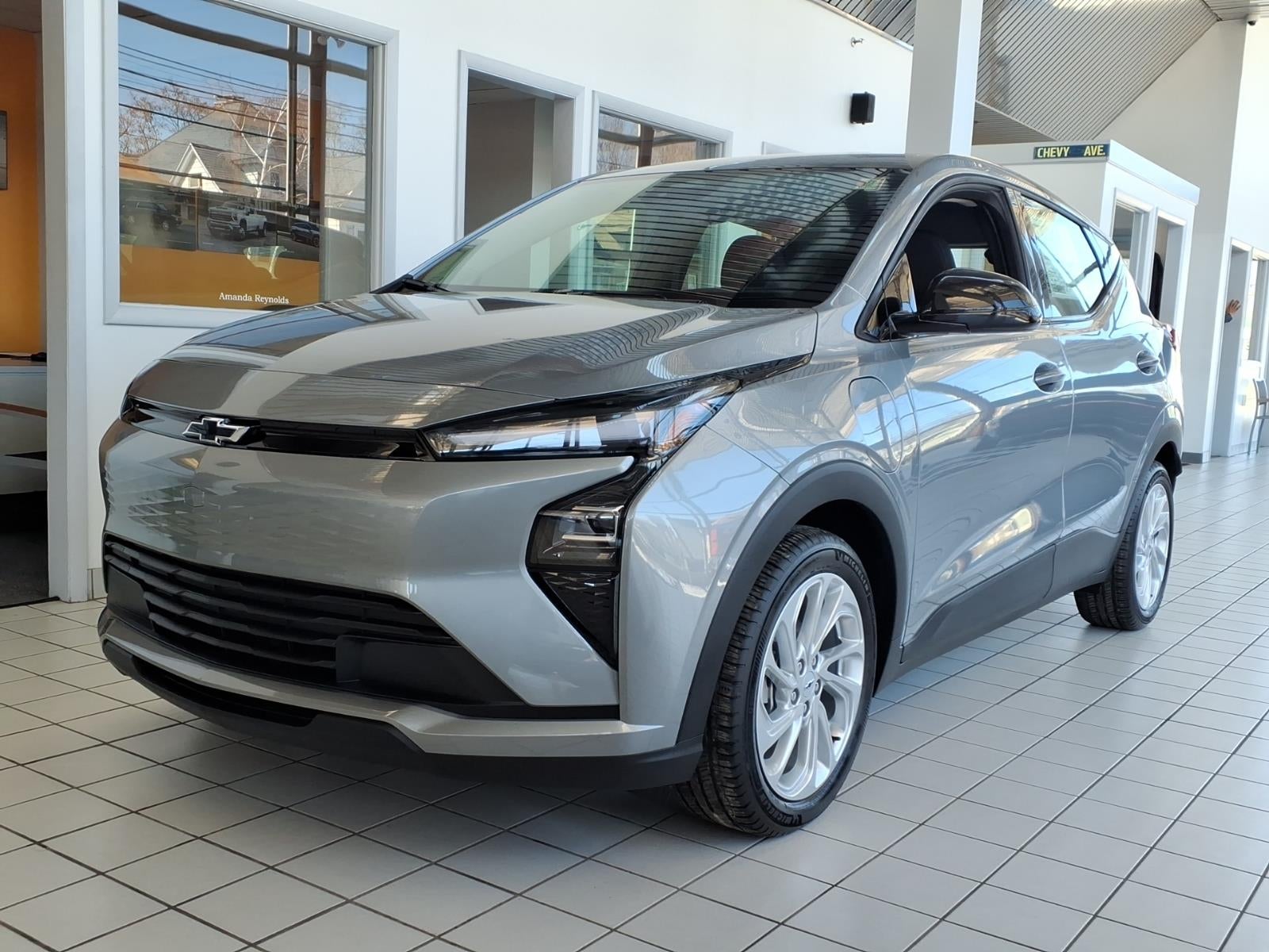 2027 Chevrolet Bolt LT in Sterling Grey Metallic — front three-quarter view