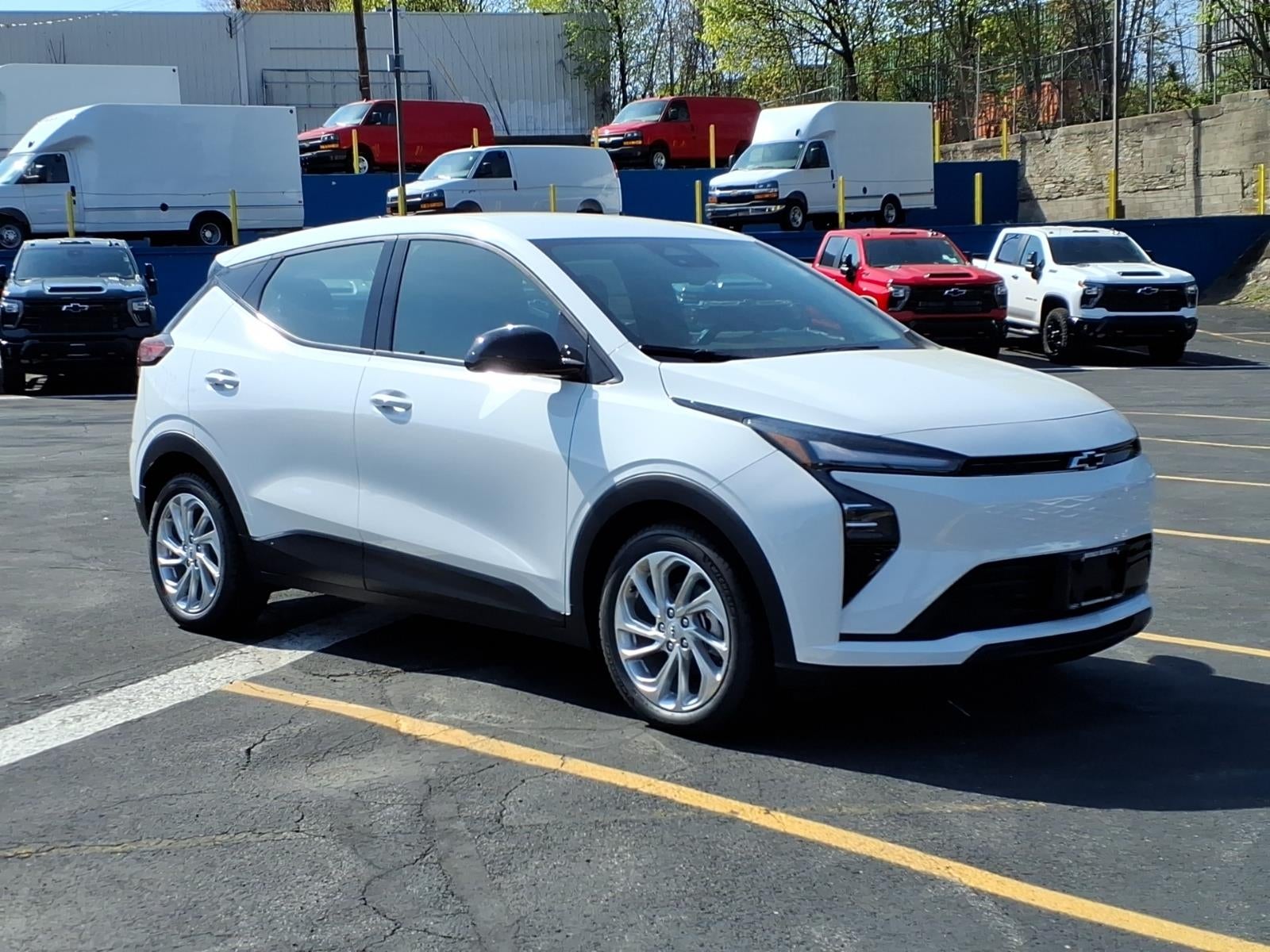 2027 Chevrolet Bolt LT in Summit White — front three-quarter view