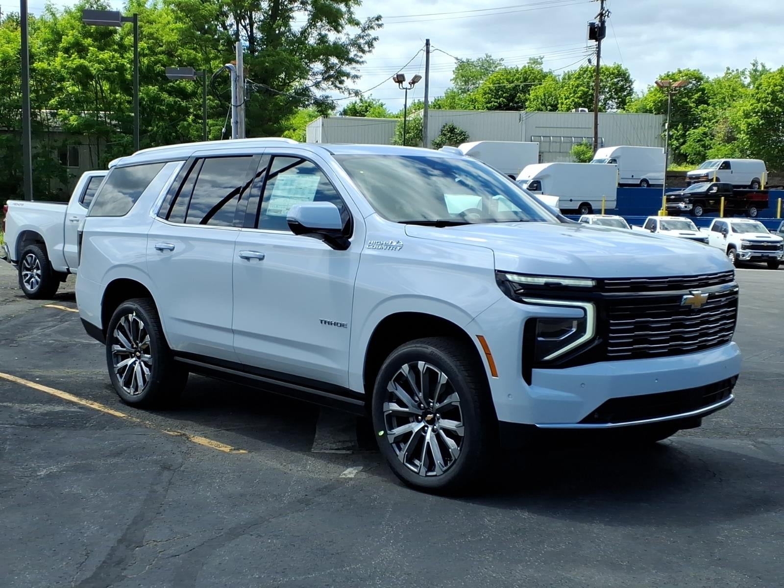 2026 Chevrolet Tahoe High Country in Polar White Tricoat — front three-quarter view